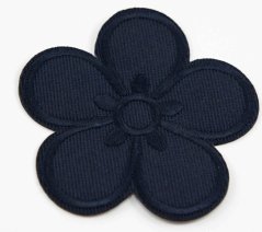 Iron-on patch - flower - 6 cm - dark blue