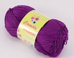 Priadza Camila natural - tmavá fialová - číslo farby 65
