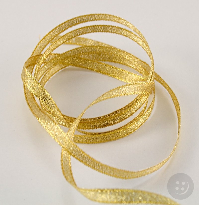 Gold ribbon with edges - width 0.6 cm