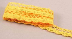 Cotton lace trim - dark yellow - width 1,6 cm