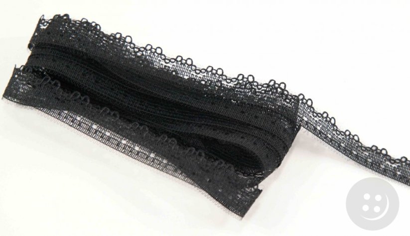Syntetische Spitze - schwarz - Breite 1,1 cm