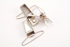Suspender clip - silver - pulling hole width 3,5 cm