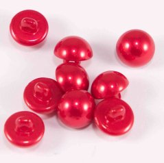 Pearl button with bottom stitching - dark pink - diameter 1.1 cm