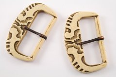 Schnalle - beige, braun - Durchmesser 5,5 cm - Größe 6,5 cm x 4,5 cm