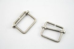Metal clothing buckle - silver - pulling hole width 2,2 cm