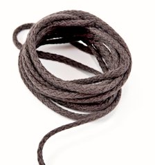 Bavlněná oděvní šňůra - tmavě hnědá - průměr 0,5 cm