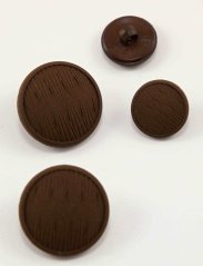 Button with bottom stitching - brown - diameter 2.7 cm