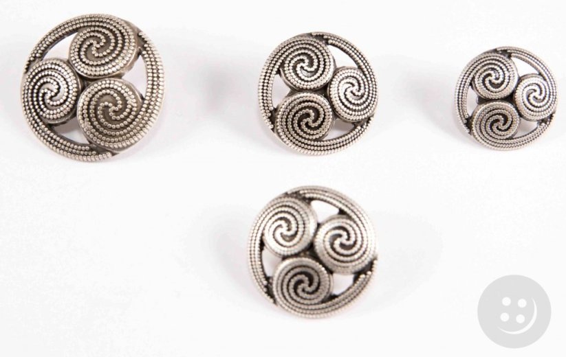 Luxurious shank button - silver  - diameter 2,3 cm