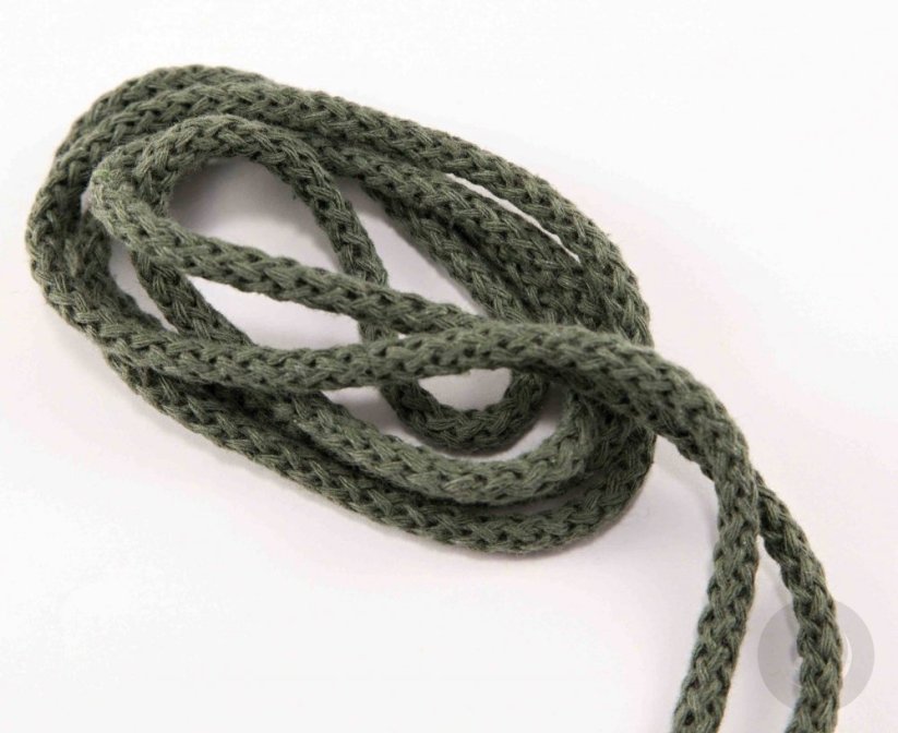 Baumwoll-Schnur für Klamotten - khaki - Durchmesser 0,5 cm