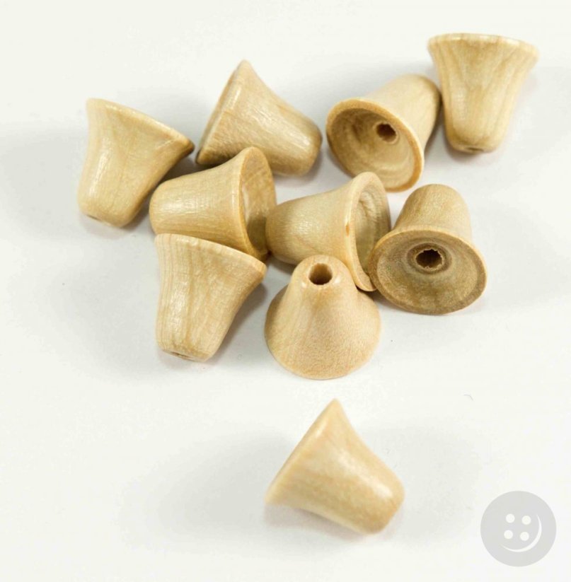 Wooden bead - bell - size 1 cm x 1.3 cm