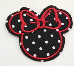 Nažehľovacia záplata - Minnie s bodkami - rozmer 9,5 cm x 7,5 cm