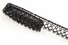 Vzdušná čipka - čierna - šírka 1,8 cm
