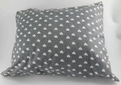 Herbal pillow Lavender Caress- gray with hearts - size 35 cm x 28 cm