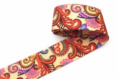 Double-sided polyester strap with cashmere pattern - width 4 cm