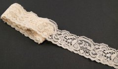 Elastická čipka - béžová - šířka 4 cm