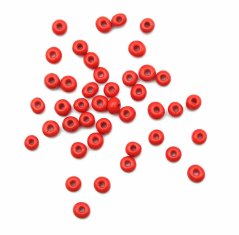 Glasperlen rot glänzend 3 × 4 mm