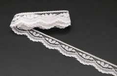 Nylonspitze mit Bögen - weiß - Breite 1,5 cm