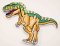 Iron-on patch - Gigantosaurus - green - size 11 x 8 cm