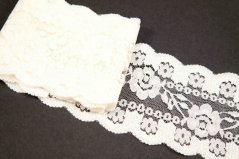 Silonová krajka - středně smetanová - šířka 7,5 cm