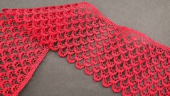Guipure lace trim - red- width 8 cm
