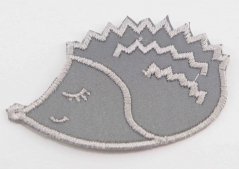Iron-on patch - hedgehog - size 7 cm x 4.5 cm - reflective