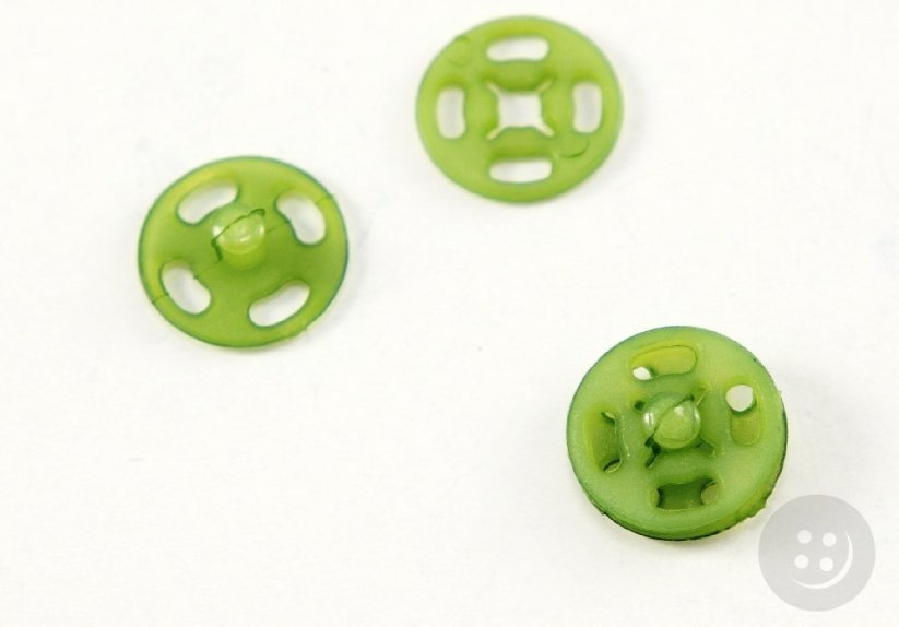 Druckknopf - plastik  - grün - Durchmesser 1,1 cm