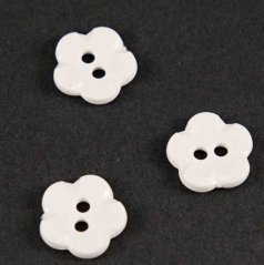 Flower - shaped button - off - white - diameter 1.5 cm
