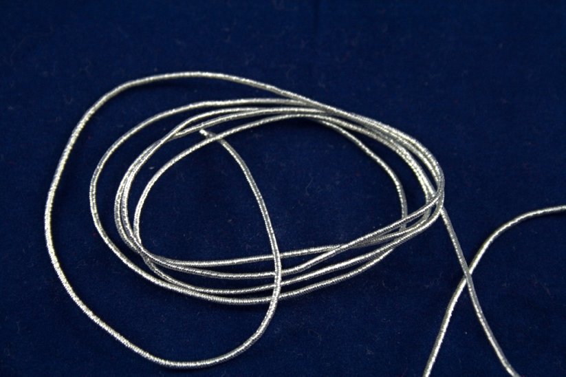 Thin round elastics - silver lurex smooth - diameter 0,12 cm