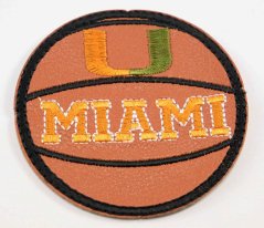 Nažehlovací záplata - basketbalový míč MIAMI - průměr 5,5 cm - skořicová