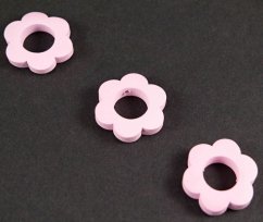 Wooden pacifier bead - flower - light pink - diameter 2.5 cm