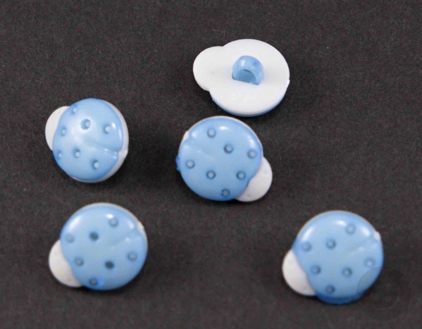 Children's button - blue ladybug - diameter 1.5 cm