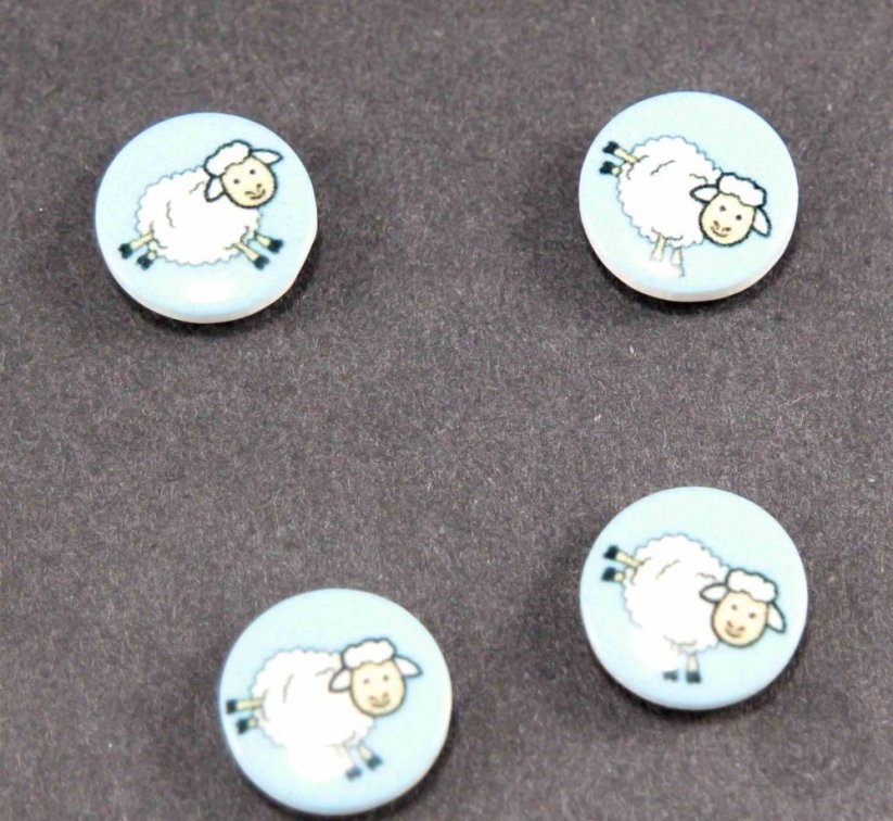Dětský knoflík - ovečka - více barev - průměr 1,4 cm - Barevná varianta: smetanová