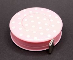 Tailor's tape measure 150 cm - with dots - pink