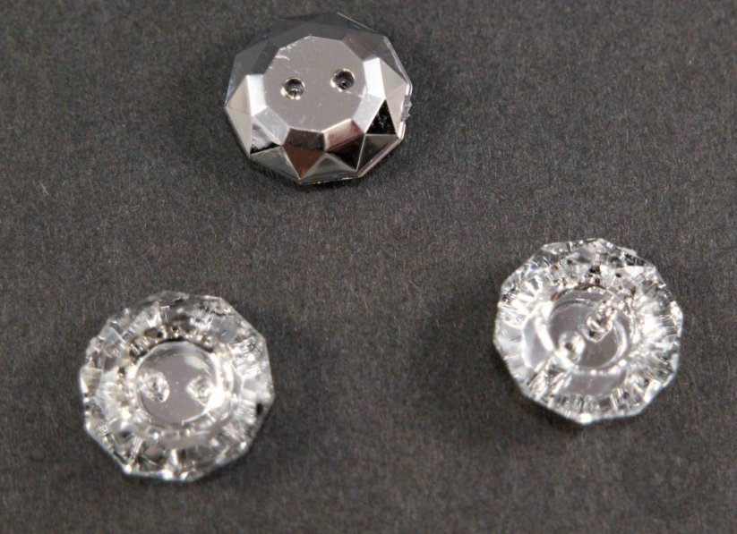 Luxury crystal button - large flower - light crystal - diameter 1.4 cm