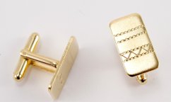 Manžetové knoflíky - zlatá - rozměr 2 cm x 1 cm