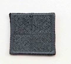 Iron-on patch - square - gray - size 2.5 cm x 2.5 cm