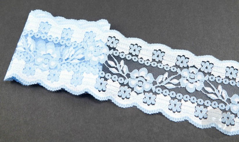 Nylon lace - light blue - width 7.5 cm