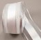 Wired ribbon - white, silver - width 4 cm
