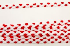 Ric Rac ribbon - red, white - width 0,6 cm