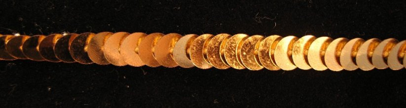 Elastický flitry v metráži - zlatá - šíře 0,5 cm