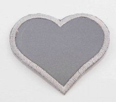 Nažehlovací záplata - srdíčko - rozměr 6 cm x 6 cm - reflexní