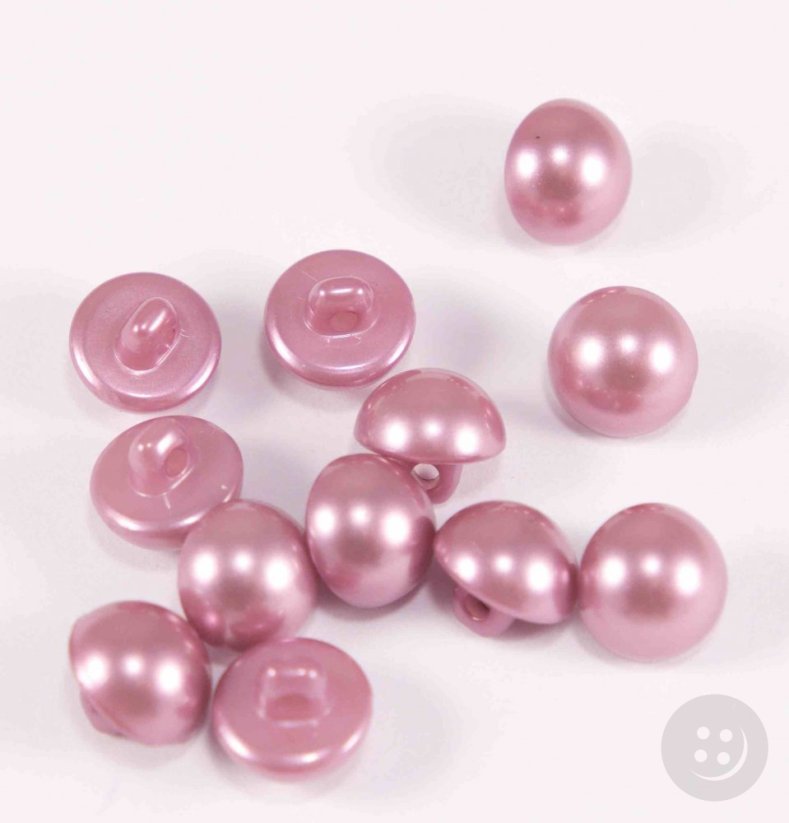 Knoflík perlička se spodním přišitím - starorůžová perleťová - průměr 1,1 cm