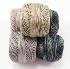 Discounted set of 5 embroidery yarns - gray mix