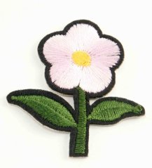Nažehlovací záplata - Kytička se stonkem - rozměr 4 cm x 3,5 cm