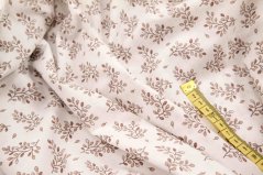 Bavlnené plátno - hnedé vetvičky na podklade off white - šírka 160 cm