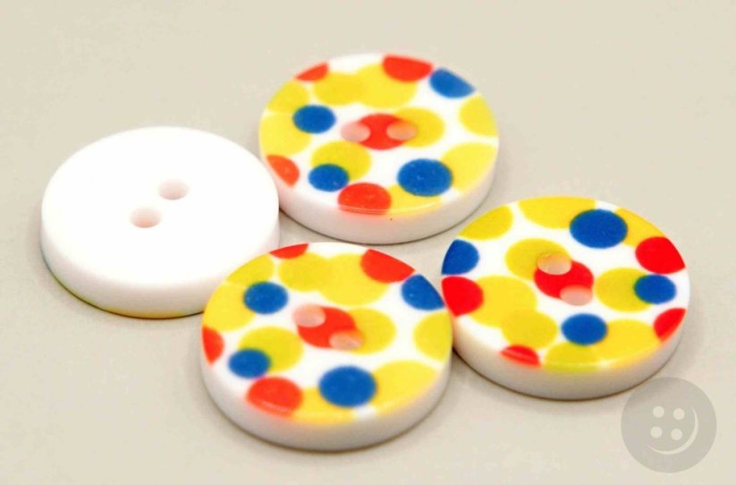 Children's button - polka dots - diameter 1.3 cm