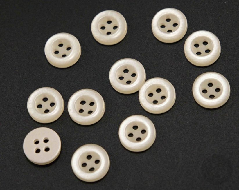 Hole shirt button - ivory - diameter 1.2 cm