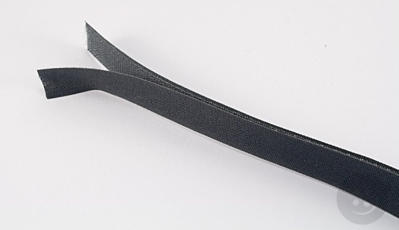 Našívací suchý zip - šedá - šířka 2,5 cm
