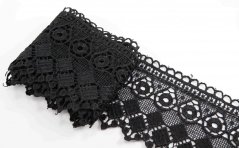 Guipure lace trim - black - width 8,5 cm