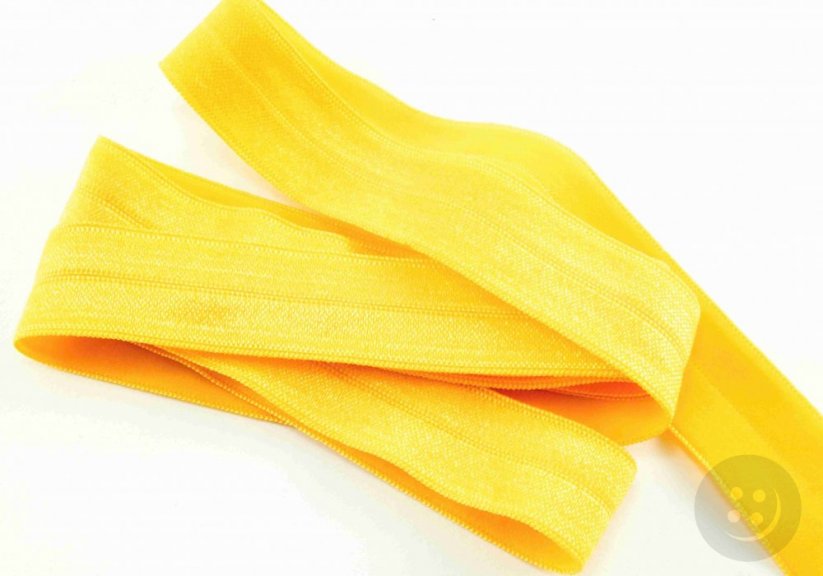 Fold over elastic trim - yellow - 2 cm